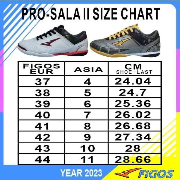 Size chart store mizuno futsal